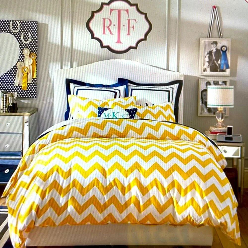Pottery Barn Teen Full/Queen Duvet + Sham NWT - Picture 1 of 4